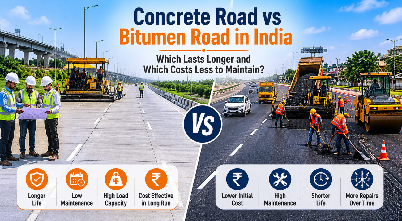 Concrete Road vs Bitumen Road in India Which Lasts Longer and Which Costs Less to Maintain
