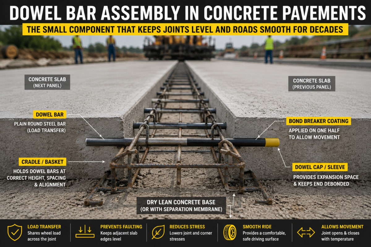 Dowel Bar Assembly in Rigid Pavement Sleeves, Caps, and Correct Installation