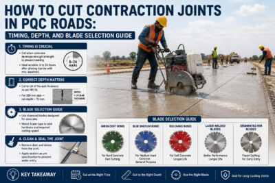 How to Cut Contraction Joints in PQC Roads Timing, Depth, and Blade Selection Guide