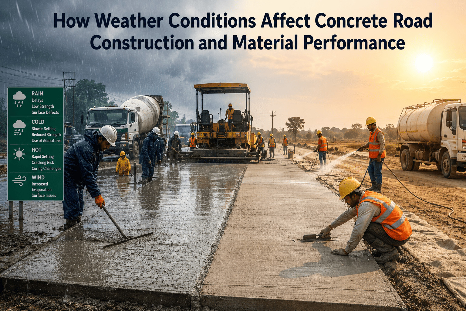 How Weather Conditions Affect Concrete Road Construction and Material Performance